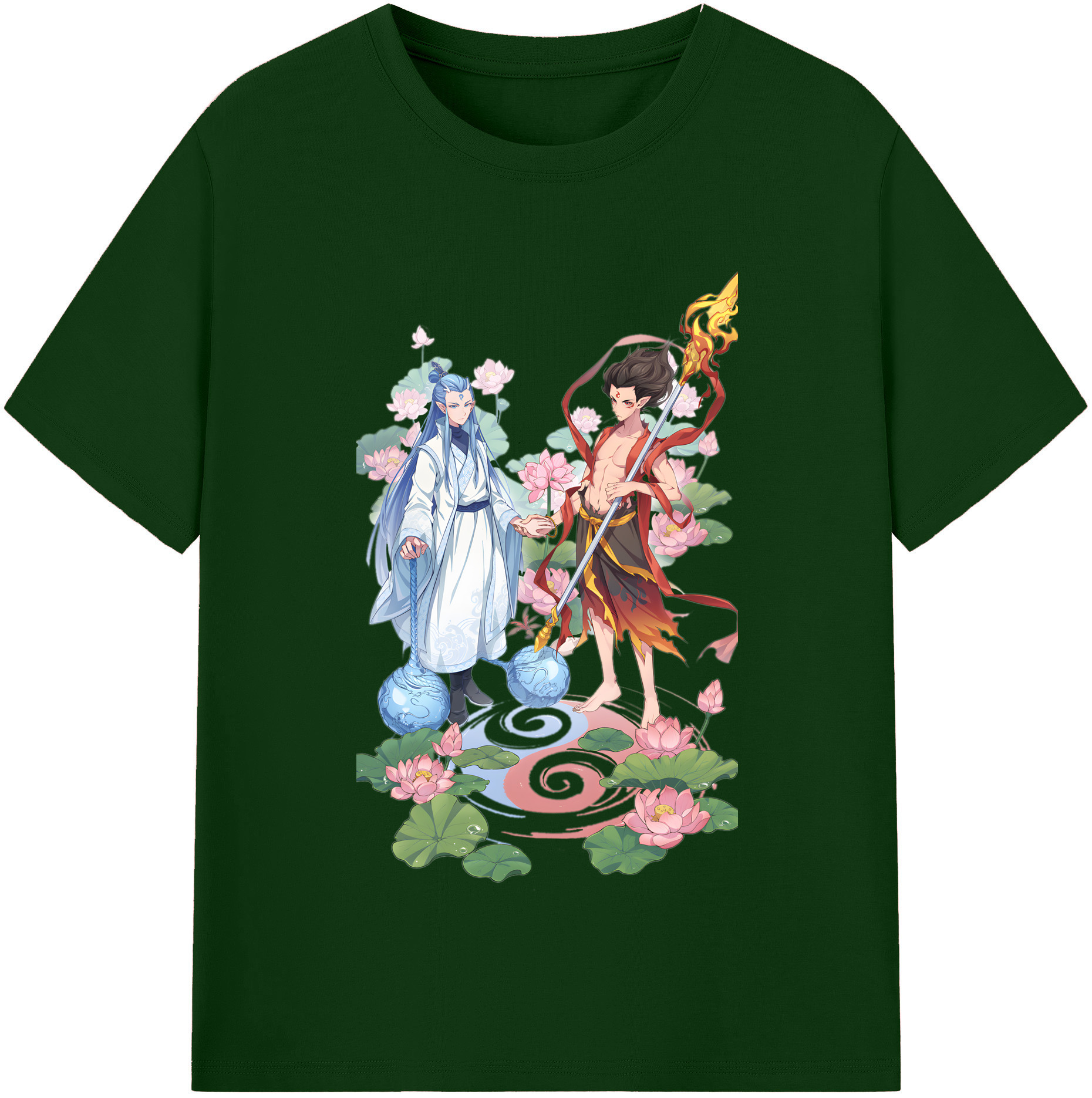 （画像用） Ne Zha 2 ナタ 魔童の大暴れ 綿100％半袖Tシャツ（フロントプリント）